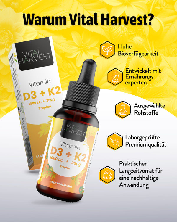 Vitamin D3 + K2 Tropfen 1000 IE