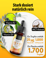 Vitamin D3 + K2 Tropfen 1000 IE