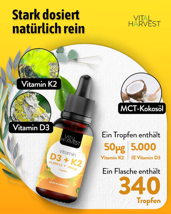 Vitamin D3 + K2 Tropfen 20.000 IE