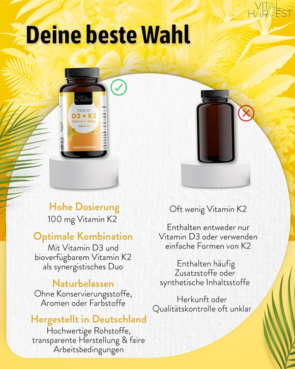 Vitamin D3 + K2 Tabletten 5.000 IE